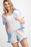 Cotton Candy Tie Dye Ruffle Shorts