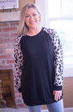 Leopard Raglan Top