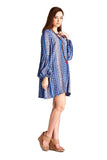 Floral & Paisley Keyhole, Blue