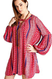 Floral & Paisley Keyhole, Red