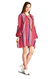 Floral & Paisley Keyhole, Red