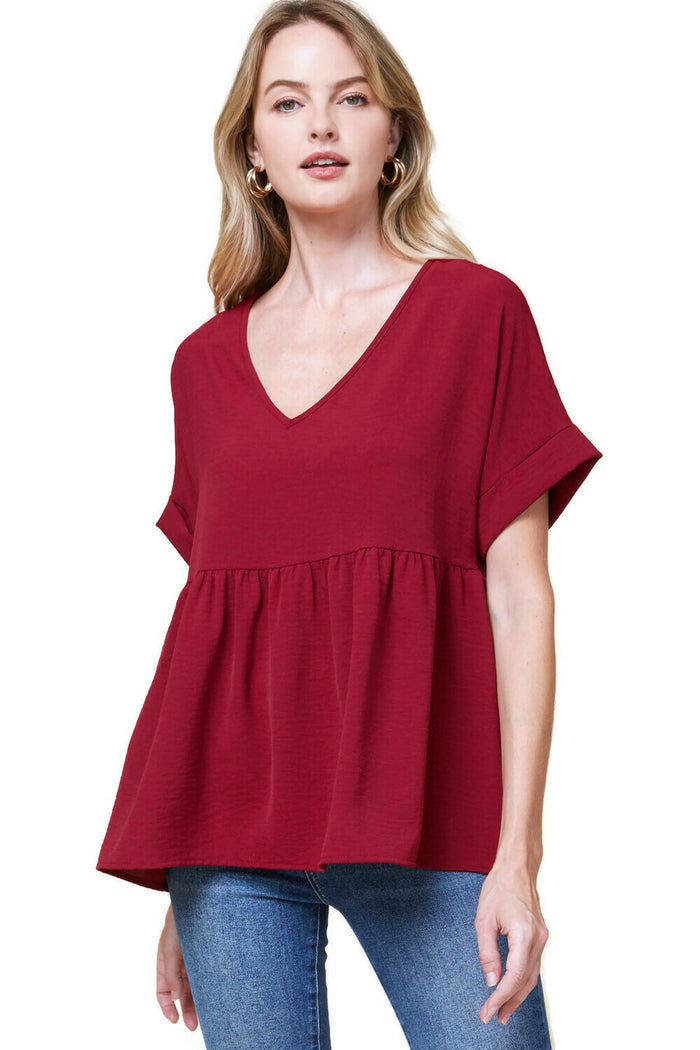 entro usa Textured Babydoll Top