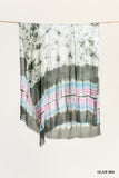umgee Tie Dye Lightweight Scarf with Frayed Hem Detail umgee usa
