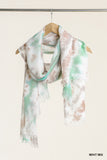 umgee usa mint tie dye frayed scarf