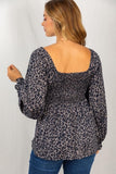 Leopard Smocked Top
