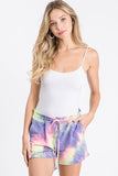Free Spirit Tie dye shorts purple lime