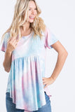 cotton candy tie dye babydoll top
