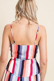 Luna Striped Wrap Top, Dark Multi