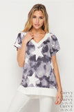 Charcoal Star Print Top