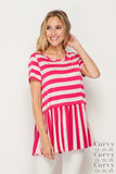 honeyme stripe babydoll top plus size