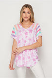 Mauve Stars & Stripes Raglan Top