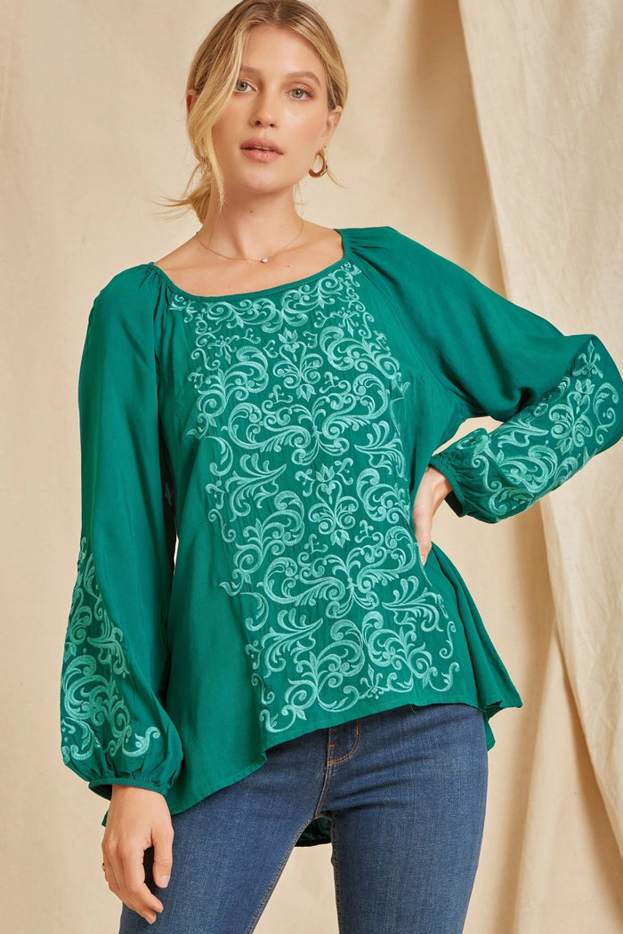 andree by unit / savanna jane Tonal Embroidered blouse