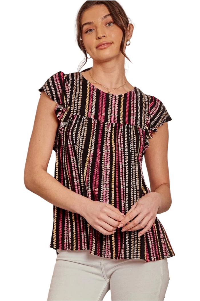 andree by unit / SAVANNA JANE / emily wonder Flutter Sleeve Babydoll Blouse