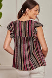Flutter Sleeve Babydoll Blouse
