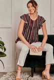 Flutter Sleeve Babydoll Blouse