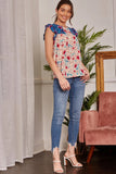 Contrasting Floral Print Blouse