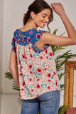 Contrasting Floral Print Blouse