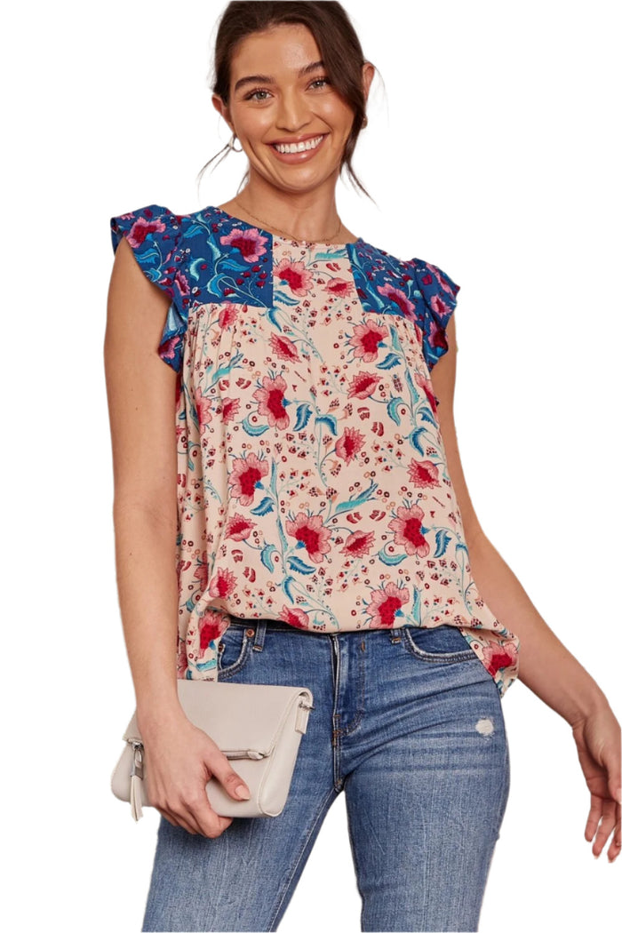 andree by unit / SAVANNA JANE / emily wonder Contrasting Floral Print Blouse