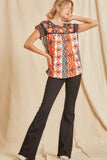 Embroidered Aztec Top