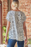 Floral Embroidered Printed Top
