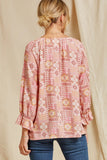 Aztec Embroidered Peasant Top