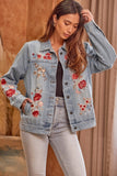 Floral Embroidered Denim Jacket