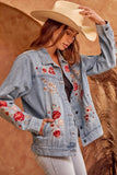 Floral Embroidered Denim Jacket
