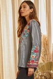 Floral Embroidered Shimmering Blouse
