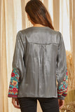 Floral Embroidered Shimmering Blouse