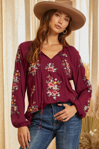 メカニカル アンティパスト Floral Embroidered Blouse EB160