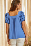 Embroidered Puff Sleeve Top