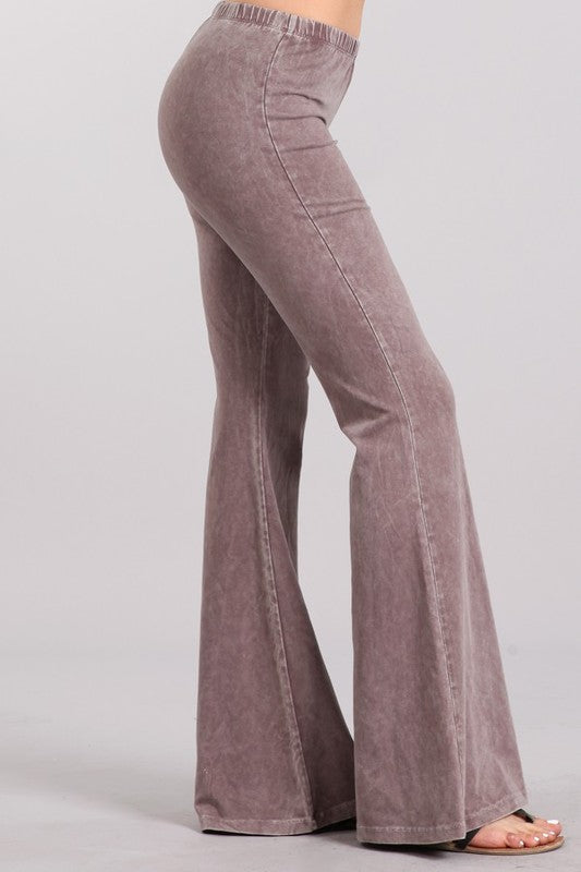 Mineral Wash Bell Bottom Soft Pants, Taupe