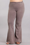 Mineral Wash Bell Bottom Soft Pants, Taupe