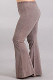 Mineral Wash Bell Bottom Soft Pants, Taupe