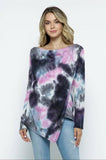 cowl asymmetric tie dye top