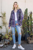 Jacquard Plaid Shacket, Purple
