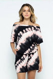 tie dye off the shoulder romper
