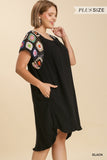 Crochet Sleeve Dress, Black