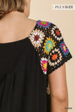 Crochet Sleeve Dress, Black
