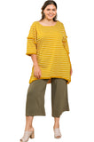 Striped & Fringed Top, Mustard