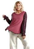 UMGEE USA Animal & Floral Puff Sleeve Top