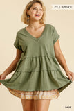 Tiered Ruffle Tunic, Sage