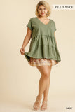 Tiered Ruffle Tunic, Sage