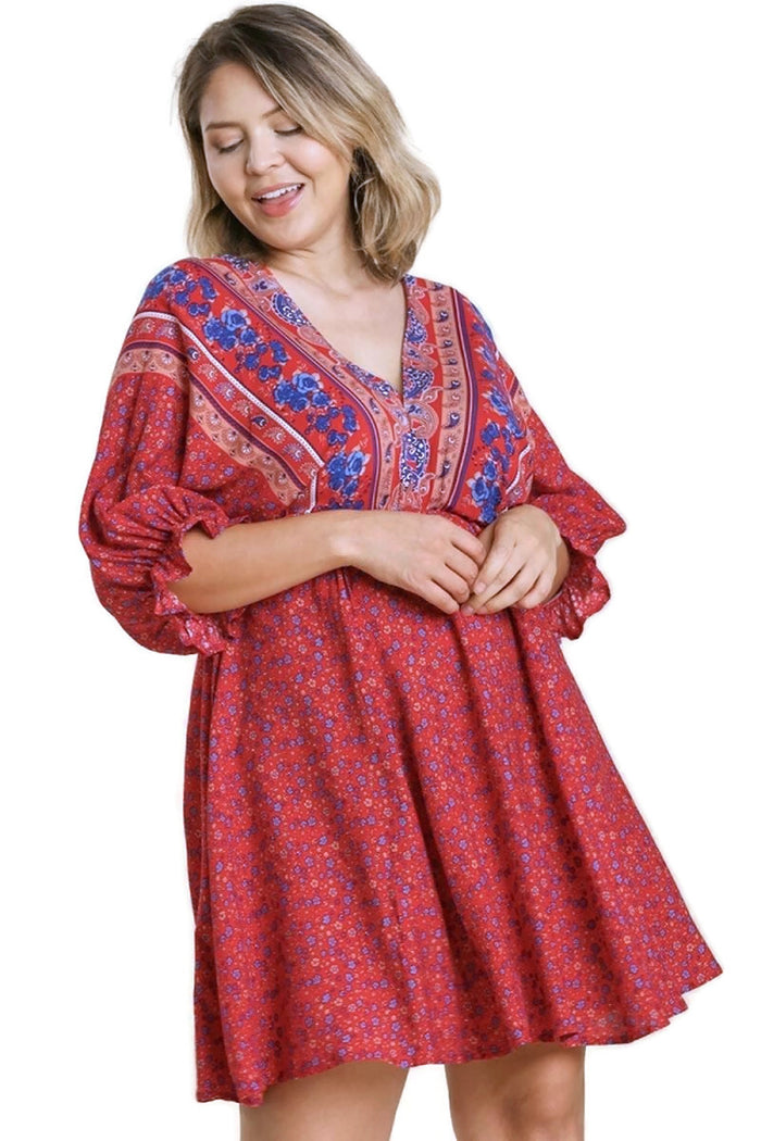 umgee usa Mixed Print Dress