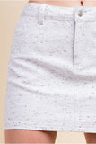 Heathered Denim Mini Skirt, White