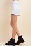 Heathered Denim Mini Skirt, White