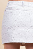 Heathered Denim Mini Skirt, White