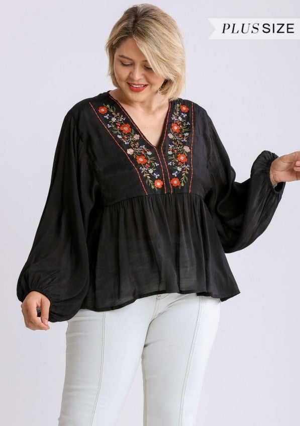 umgee usa Floral embroidered Top
