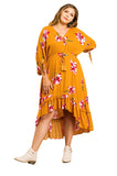 Floral High Low Midi Dress