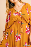 Floral High Low Midi Dress